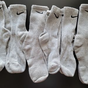 6 pairs Gray Nike Crew Socks